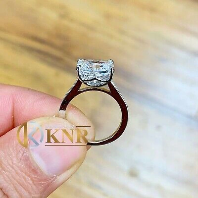 Pre-owned Knr Inc 14k Solid White Gold Radiant Moissanite Engagement Ring Solitaire 3.50ct