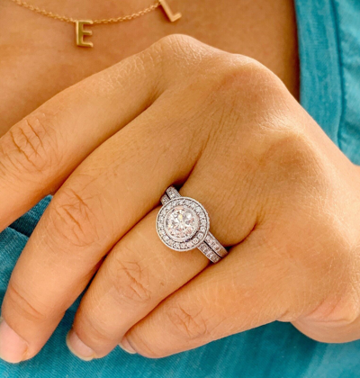 Pre-owned Knr Gia Certified 14k Solid White Gold Round Cut Diamond Engagement Ring 1.70ctw