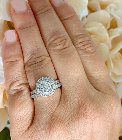 Pre-owned Knr Gia Certified 14k Solid White Gold Round Cut Diamond Engagement Ring 1.70ctw