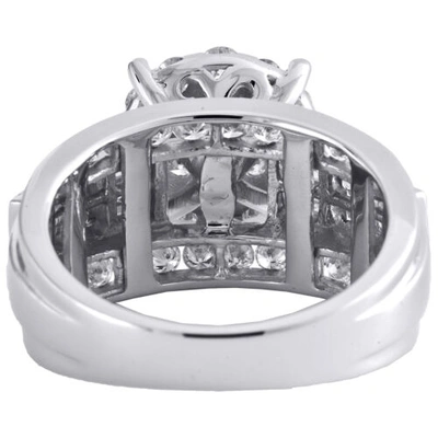Pre-owned Jfl Diamonds & Timepieces 10k White Gold Round Diamond Circle Cluster Ladies Designer Engagement Ring 2 Ct