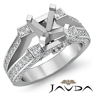 Pre-owned Javda Multi Shape Diamond Wedding Ring 18k White Gold Round Cut Semi Mount 1.2 Carat