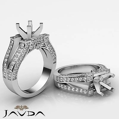 Pre-owned Javda Multi Shape Diamond Wedding Ring 18k White Gold Round Cut Semi Mount 1.2 Carat