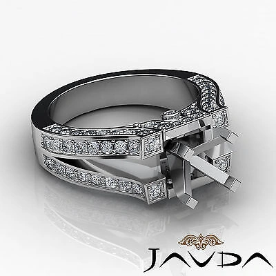 Pre-owned Javda Multi Shape Diamond Wedding Ring 18k White Gold Round Cut Semi Mount 1.2 Carat
