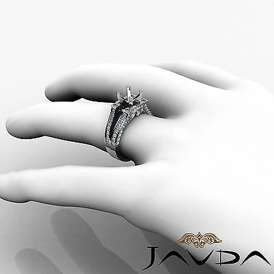 Pre-owned Javda Multi Shape Diamond Wedding Ring 18k White Gold Round Cut Semi Mount 1.2 Carat