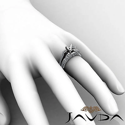 Pre-owned Javda Multi Shape Diamond Wedding Ring 18k White Gold Round Cut Semi Mount 1.2 Carat