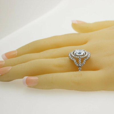 Pre-owned Designs By Wmd Gia Certified Diamond Engagement Ring 3.19 Carat Total Oval Shape 18k White Gold