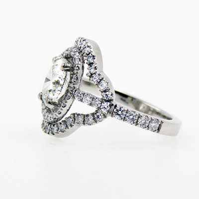 Pre-owned Designs By Wmd Gia Certified Diamond Engagement Ring 3.19 Carat Total Oval Shape 18k White Gold