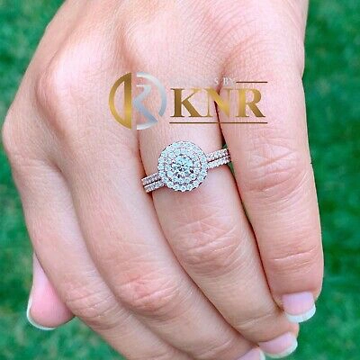Pre-owned Charles & Colvard 14k Rose Gold Round Forever One Moissanite Diamond Engagement Ring Band 1.10ctw In Pink