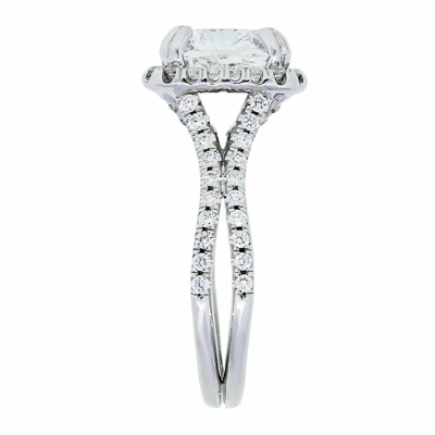 Pre-owned Tiffany & Co Gia Certified 3.00 Carat Diamond Engagement Ring Cushion Cut 14k White Gold In I (with Slight Tint Of Color)