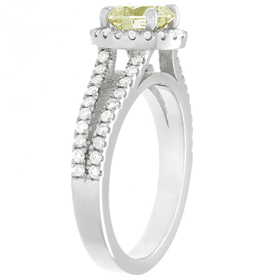 Pre-owned Tiffany & Co Fancy Yellow Round Shape Gia Diamond Engagement Ring Platinum 2.85 Ctw