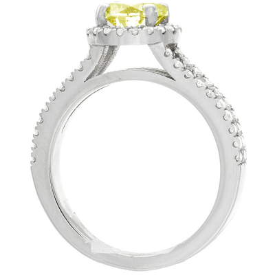 Pre-owned Tiffany & Co Fancy Yellow Round Shape Gia Diamond Engagement Ring Platinum 2.85 Ctw