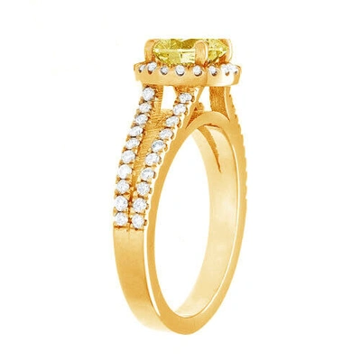 Pre-owned Tiffany & Co Fancy Yellow Round Shape Gia Diamond Engagement Ring Platinum 2.85 Ctw