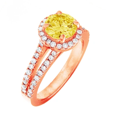 Pre-owned Tiffany & Co Fancy Yellow Round Shape Gia Diamond Engagement Ring Platinum 2.85 Ctw