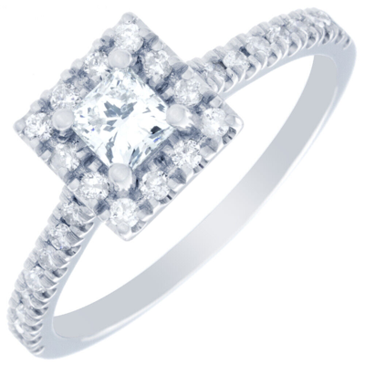 Pre-owned Tiffany & Co Gia Certified Diamond Engagement Ring 2.00 Carat Princess Cut 14k White Gold In H (near Colorless)