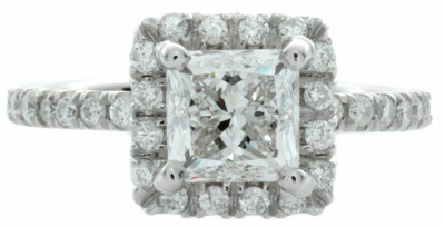 Pre-owned Tiffany & Co Gia Certified Diamond Engagement Ring 1.50 Ctw Princess Cut 14k White Gold In I (with Slight Tint Of Color)