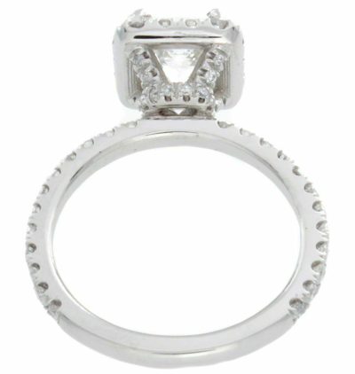Pre-owned Tiffany & Co Gia Certified Diamond Engagement Ring 1.50 Ctw Princess Cut 14k White Gold In I (with Slight Tint Of Color)