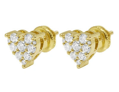 Pre-owned Jewelry Unlimited Heart-shaped 0.8ct Egl Certified Vvs Real Diamond Earrings 10k Gold In G-h
