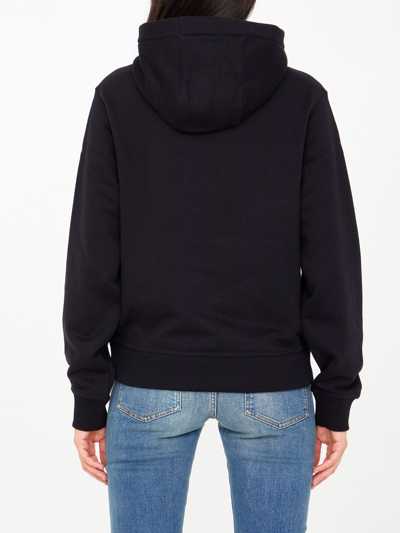 Shop Burberry Black Hoodie With Logo