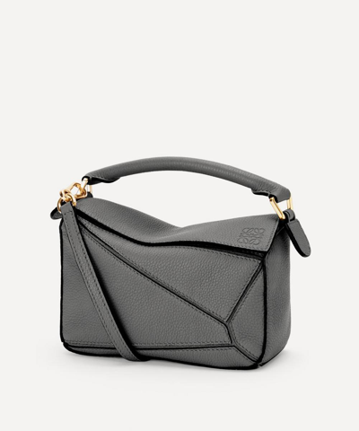 Loewe - Mini Puzzle Asphalt Gray Leather Shoulder Bag