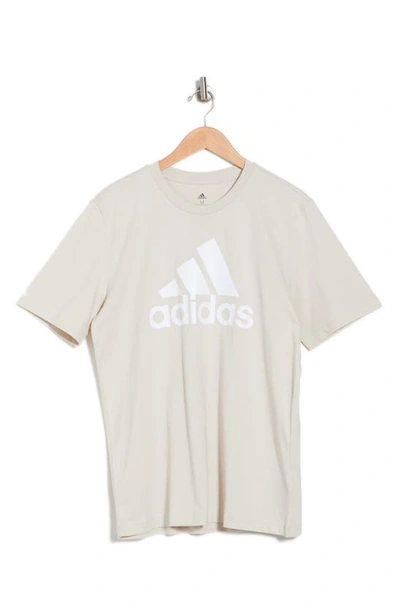 Shop Adidas Originals Essentials Badge Of Sport Logo T-shirt In Alumina/ White
