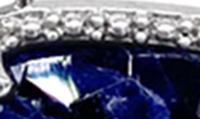Shop Adornia Fine Sterling Silver Diamond & Birthstone Halo Pendant Necklace In Silver - Sapphire