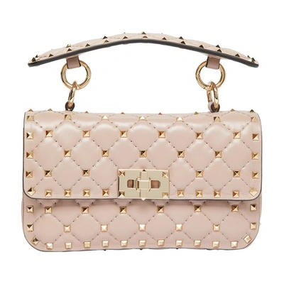 Shop Valentino Small Rockstud Spike Chain Bag In P45