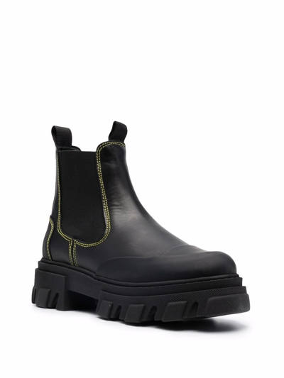 Shop Ganni Leather Chelsea Boots