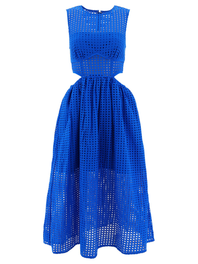 Shop Self-portrait Dress With Cut-out In Blue