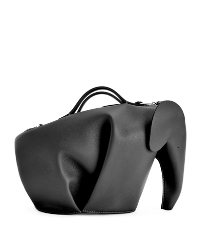 Shop Loewe Leather Elephant Bag In Black