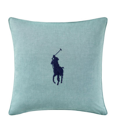 Shop Ralph Lauren Oxford Polo Pony Cushion Cover (50cm X 50cm) In Green