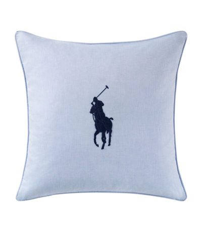 Shop Ralph Lauren Oxford Polo Pony Cushion Cover (50cm X 50cm) In Blue