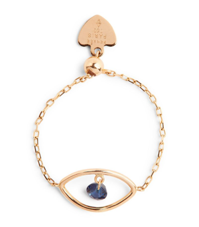 Shop Persée Yellow Gold And Sapphire Eye Ring