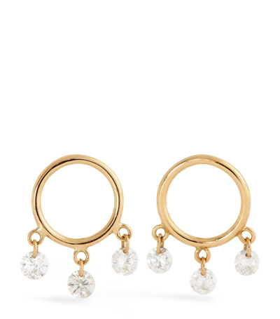 Shop Persée Yellow Gold And Diamond Bohème Earrings