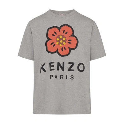 Shop Kenzo Logo T-shirt In Pearl Grey