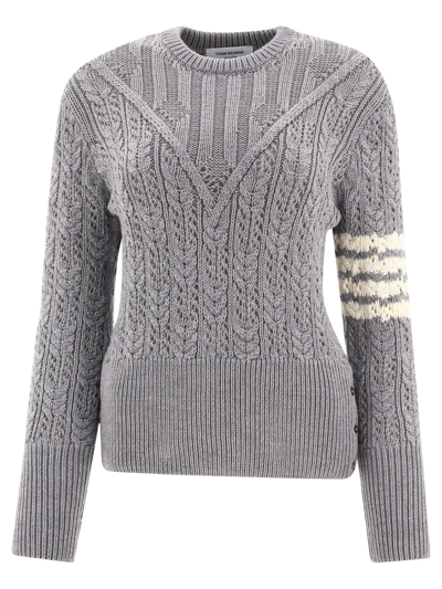 Shop Thom Browne "4-bar" Sweater In Grey