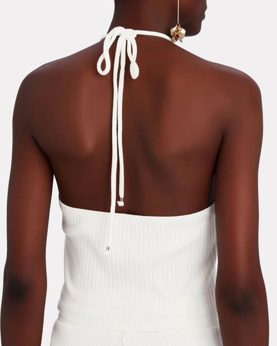 Shop The Range Cropped Halter Tank In Ivory