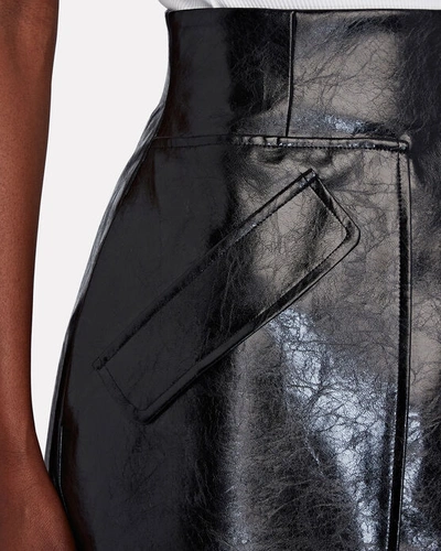 Shop Aknvas Cherry Vegan Leather Mini Skirt In Black
