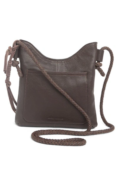 Shop Lucky Brand Theo Leather Crossbody Bag In Chocolate Pebbled Leather