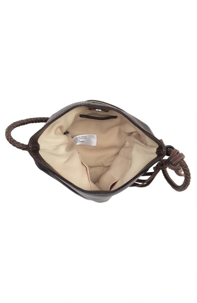 Shop Lucky Brand Theo Leather Crossbody Bag In Chocolate Pebbled Leather