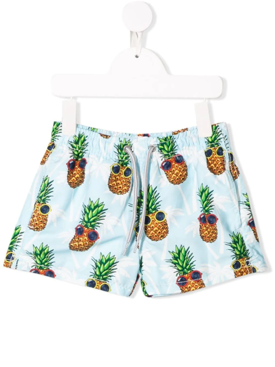 Shop Mc2 Saint Barth Pineapple Print Swim Shorts In Blue