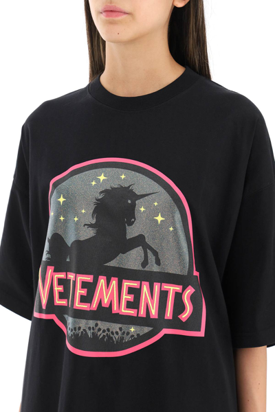 Shop Vetements 'wild Unicorn' T-shirt In Black