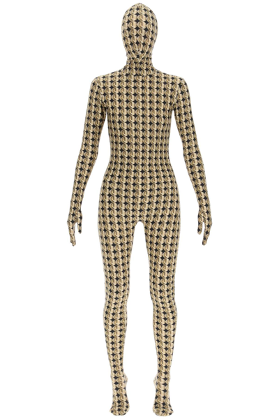 Shop Vetements Printed 'morph' Jumpsuit In Black,gold