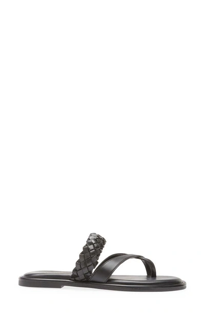 Shop Michael Michael Kors Alba Braide Slide Sandal In Black