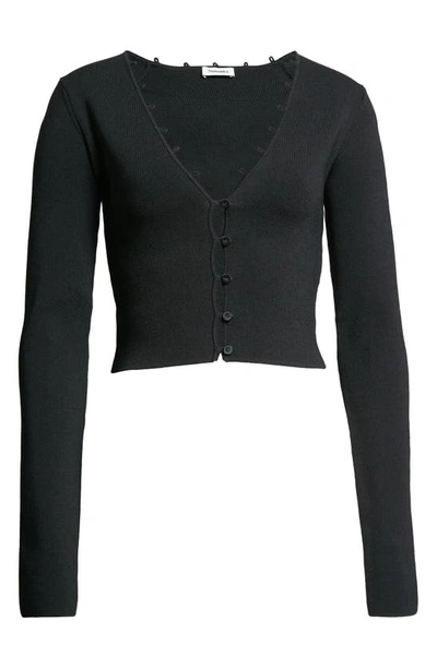 Nanushka Danique Cropped Stretch-knit Cardigan In Black | ModeSens