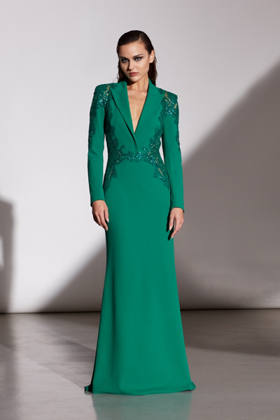 Shop Tadashi Shoji Textured Crepe Gown