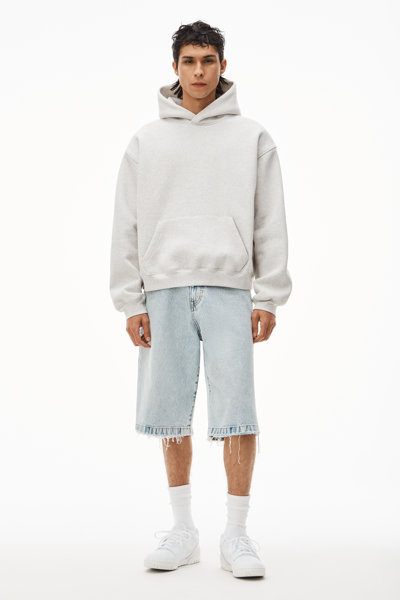 Alexander Wang Hoodie In Dense Fleece In Vintage Heather Grey