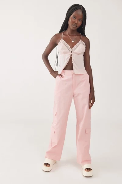 Daisy Street Relaxed Y2k Cargo Pants In Baby Pink