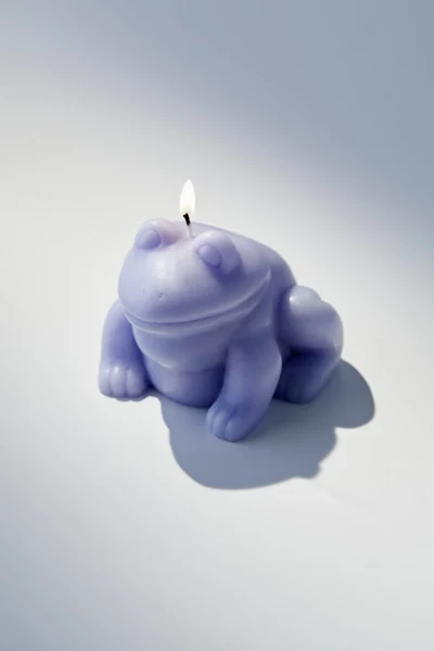 Shop Urban Outfitters Frog Shaped Wax Candle In Periwinkle