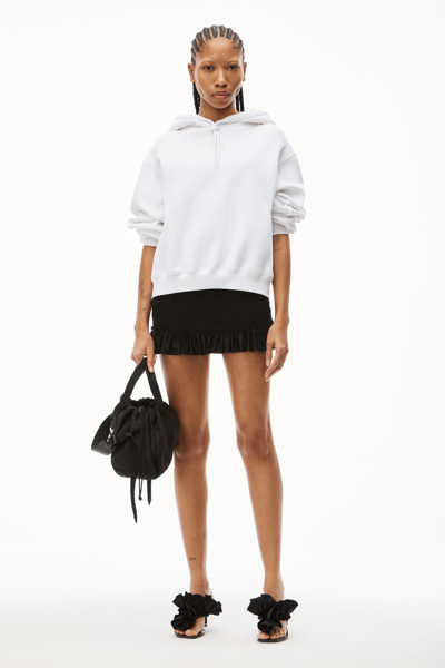 Shop Alexander Wang Puff Logo Hoodie In Structured Terry In White