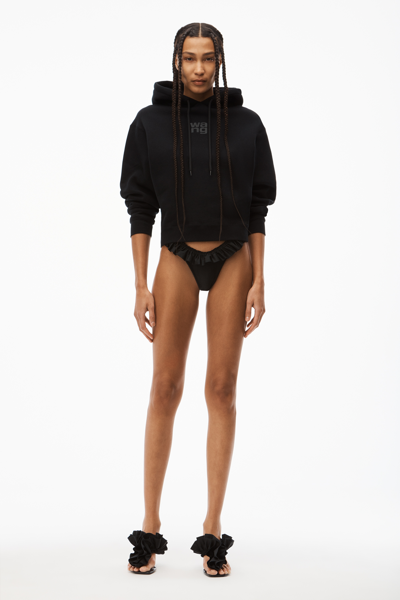 Shop Alexander Wang Puff Logo Hoodie In Structured Terry In Black